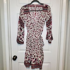 Raga Sz XS Flirty boho floral Mini wrap dress